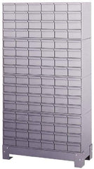Durham - 96 Bin Bin Shelving Unit with Drawers - 34-1/8 Inch Overall Width x 12-1/4 Inch Overall Depth x 62-1/2 Inch Overall Height, Gray Steel Bins - Americas Industrial Supply