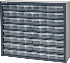 Durham - 64 Drawer, Small Parts Steel Storage Cabinet w/Plastic Drawers - 6-3/8" Deep x 25-7/8" Wide x 21-3/8" High - Americas Industrial Supply