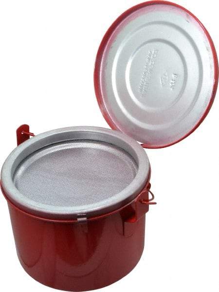 Eagle - 4 Quart Capacity, Coated Steel, Red Bench Can - 6-1/2 Inch High x 8 Inch Diameter, 2-1/2 Inch Dasher Diameter - Americas Industrial Supply