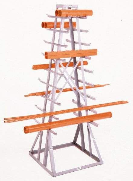 Made in USA - 1,800 Lb Capacity, Gray 2-Sided Horizontal Bar Storage Rack - 30" Wide x 84" High x 30" Deep - Americas Industrial Supply