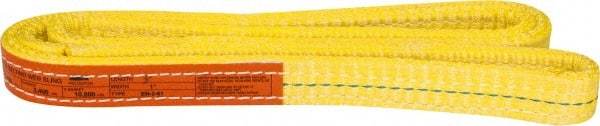 Made in USA - 3' Long x 1" Wide, 4,800 Lb Basket Capacity, 4,800 Lb Vertical Capacity, 2 Ply, Nylon Web Sling - 3,840 Lb Choker Capacity - Americas Industrial Supply
