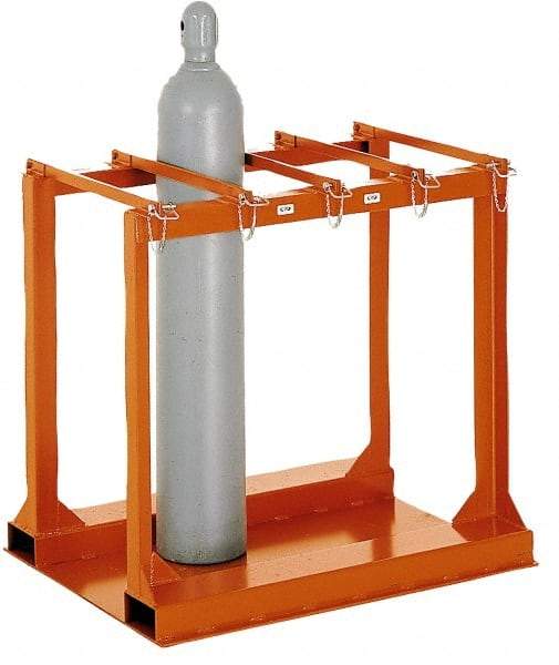 Made in USA - 4 Cylinder, Orange Cylinder Pallet Rack - 34" Wide x 41" High x 23" Deep - Americas Industrial Supply
