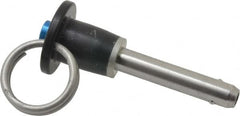 Jergens - 1/4" Diam, 1" Usable Length, Button Handle, Push Button Quick Release Pin - 2-1/8" Overall Length, Grade 17-4 Stainless Steel, Passivated Finish - Americas Industrial Supply
