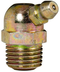 Value Collection - 65° Head Angle, 1/4 NPT Steel Thread-Forming Grease Fitting - 14.29mm Hex - Americas Industrial Supply