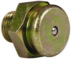 Value Collection - Straight Head Angle, 1/8 NPT Steel Button-Head Grease Fitting - 15.88mm Hex - Americas Industrial Supply