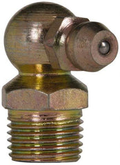 Value Collection - 90° Head Angle, 1/8 NPT Steel Standard Grease Fitting - 11.11mm Hex - Americas Industrial Supply