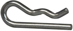 Value Collection - 1/4 to 1/2" Shaft Diam, 1-1/8" Long, 0.093" Wire Diam, Hair Pin Cotter - MB Grade 2 Spring Steel, Zinc-Plated Finish - Americas Industrial Supply