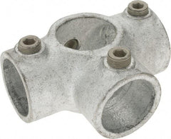 Kee - 1-1/4" Pipe, Side Outlet Tee, Malleable Iron Tee Pipe Rail Fitting - Galvanized Finish - Americas Industrial Supply