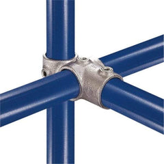 Kee - 1" Pipe, Socket Tee & Crossover, Malleable Iron Tee & Crossover Pipe Rail Fitting - Galvanized Finish - Americas Industrial Supply