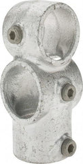 Kee - 1-1/2" Pipe, Socket Tee & Crossover, Malleable Iron Tee & Crossover Pipe Rail Fitting - Galvanized Finish - Americas Industrial Supply