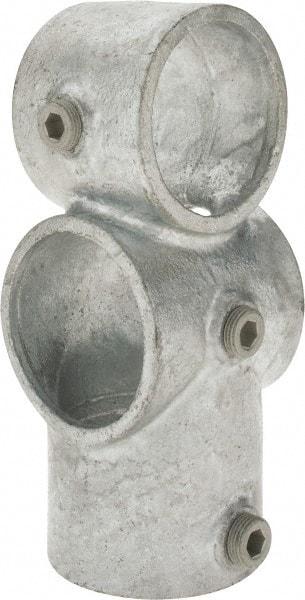 Kee - 2" Pipe, Socket Tee & Crossover, Malleable Iron Tee & Crossover Pipe Rail Fitting - Galvanized Finish - Americas Industrial Supply