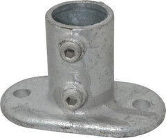 Kee - 1-1/4" Pipe, Railing Flange, Malleable Iron Flange Pipe Rail Fitting - Galvanized Finish - Americas Industrial Supply