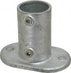 Kee - 2" Pipe, Railing Flange, Malleable Iron Flange Pipe Rail Fitting - Galvanized Finish - Americas Industrial Supply
