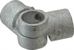 Kee - 1" Pipe, Adjustable Side Outlet Tee, Malleable Iron Tee Pipe Rail Fitting - Galvanized Finish - Americas Industrial Supply