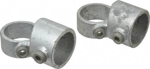 Kee - 1-1/4" Pipe, Adjustable Side Outlet Tee, Malleable Iron Tee Pipe Rail Fitting - Galvanized Finish - Americas Industrial Supply