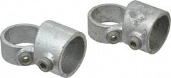 Kee - 1-1/4" Pipe, Adjustable Side Outlet Tee, Malleable Iron Tee Pipe Rail Fitting - Galvanized Finish - Americas Industrial Supply