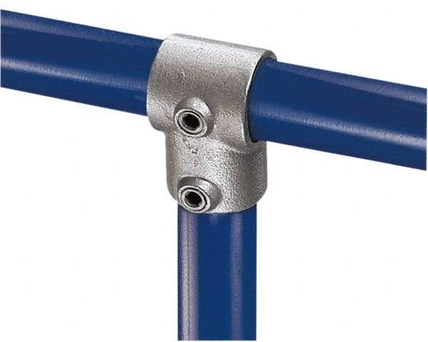 Kee - 3/4" Pipe, Single Socket Tee, Malleable Iron Tee Pipe Rail Fitting - Galvanized Finish - Americas Industrial Supply