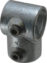 Kee - 1-1/4" Pipe, Single Socket Tee, Malleable Iron Tee Pipe Rail Fitting - Galvanized Finish - Americas Industrial Supply