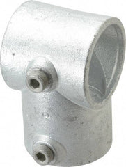 Kee - 2" Pipe, Single Socket Tee, Malleable Iron Tee Pipe Rail Fitting - Galvanized Finish - Americas Industrial Supply