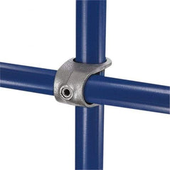 Kee - 2" Pipe, Clamp-On Crossover, Malleable Iron Cross Pipe Rail Fitting - Galvanized Finish - Americas Industrial Supply