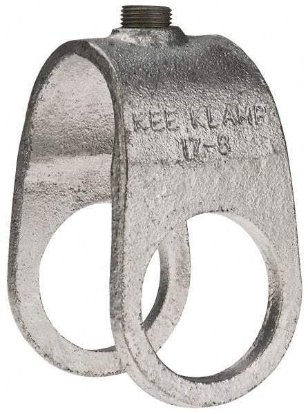 Kee - 1-1/2" Pipe, Clamp-On Crossover, Malleable Iron Cross Pipe Rail Fitting - Galvanized Finish - Americas Industrial Supply
