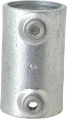 Kee - 1-1/2" Pipe, Malleable Iron Straight Coupling Pipe Rail Fitting - Galvanized Finish - Americas Industrial Supply
