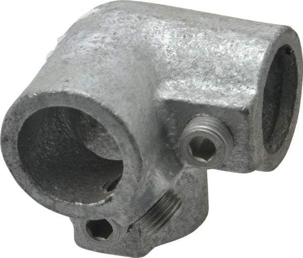 Kee - 3/4" Pipe, Side Outlet Elbow, Malleable Iron Elbow Pipe Rail Fitting - Galvanized Finish - Americas Industrial Supply