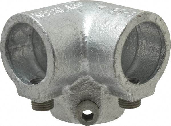 Kee - 1" Pipe, Side Outlet Elbow, Malleable Iron Elbow Pipe Rail Fitting - Galvanized Finish - Americas Industrial Supply