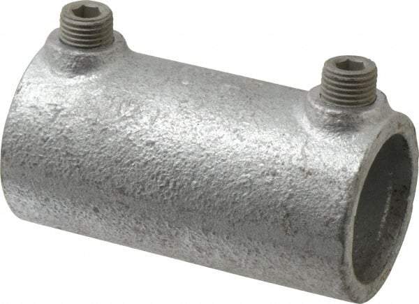 Kee - 3/4" Pipe, Two Socket Cross, Malleable Iron Cross Pipe Rail Fitting - Galvanized Finish - Americas Industrial Supply