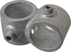 Kee - 1" Pipe, Crossover, Malleable Iron Cross Pipe Rail Fitting - Galvanized Finish - Americas Industrial Supply