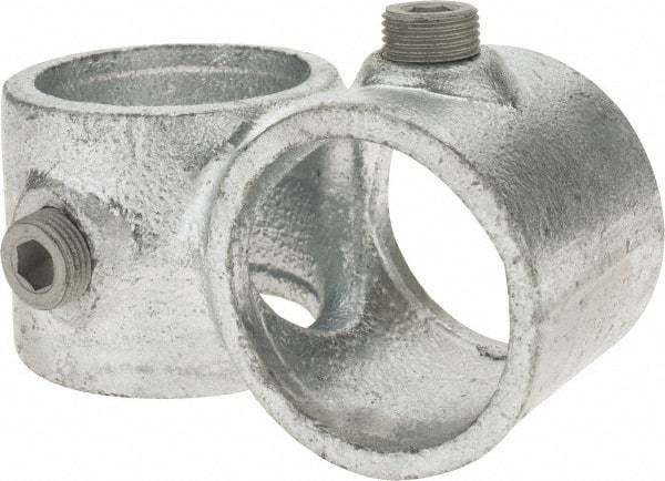 Kee - 1-1/2" Pipe, Crossover, Malleable Iron Cross Pipe Rail Fitting - Galvanized Finish - Americas Industrial Supply