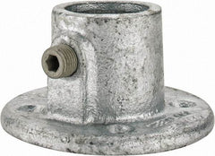 Kee - 1" Pipe, Medium Flange, Malleable Iron Flange Pipe Rail Fitting - Galvanized Finish - Americas Industrial Supply
