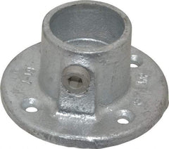 Kee - 1-1/4" Pipe, Medium Flange, Malleable Iron Flange Pipe Rail Fitting - Galvanized Finish - Americas Industrial Supply