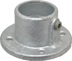 Kee - 2" Pipe, Medium Flange, Malleable Iron Flange Pipe Rail Fitting - Galvanized Finish - Americas Industrial Supply