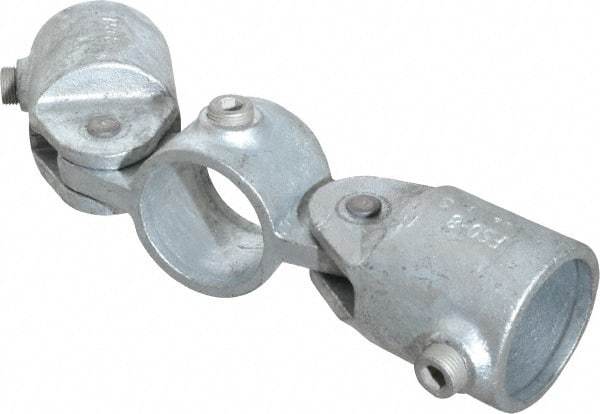 Kee - 1-1/2" Pipe, Malleable Iron Swivel Socket Pipe Rail Fitting - Galvanized Finish - Americas Industrial Supply