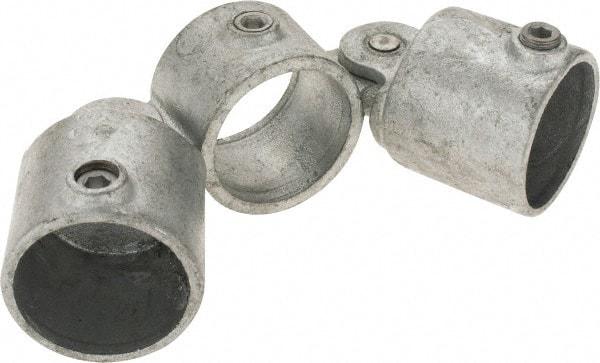 Kee - 2" Pipe, Malleable Iron Swivel Socket Pipe Rail Fitting - Galvanized Finish - Americas Industrial Supply
