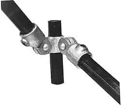 Kee - 3/4" Pipe, Malleable Iron Swivel Socket Pipe Rail Fitting - Galvanized Finish - Americas Industrial Supply
