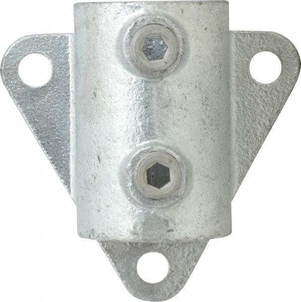 Kee - 1-1/4" Pipe, Wall Mount Flange, Malleable Iron Flange Pipe Rail Fitting - Galvanized Finish - Americas Industrial Supply