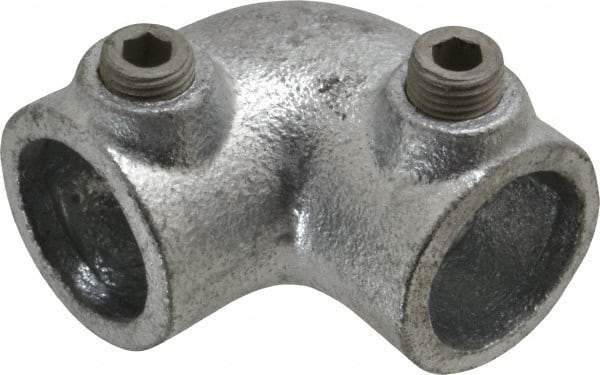 Kee - 3/4" Pipe, 90° Elbow, Malleable Iron Elbow Pipe Rail Fitting - Galvanized Finish - Americas Industrial Supply