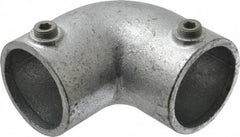 Kee - 2" Pipe, 90° Elbow, Malleable Iron Elbow Pipe Rail Fitting - Galvanized Finish - Americas Industrial Supply