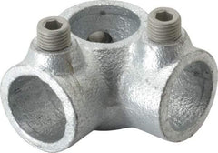 Kee - 3/4" Pipe, Side Outlet Tee, Malleable Iron Tee Pipe Rail Fitting - Galvanized Finish - Americas Industrial Supply