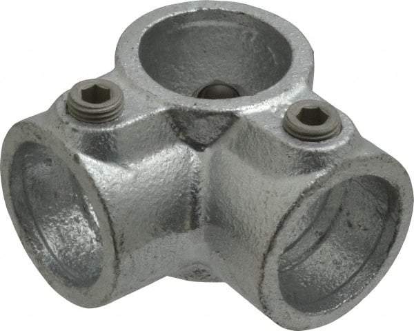 Kee - 1" Pipe, Side Outlet Tee, Malleable Iron Tee Pipe Rail Fitting - Galvanized Finish - Americas Industrial Supply