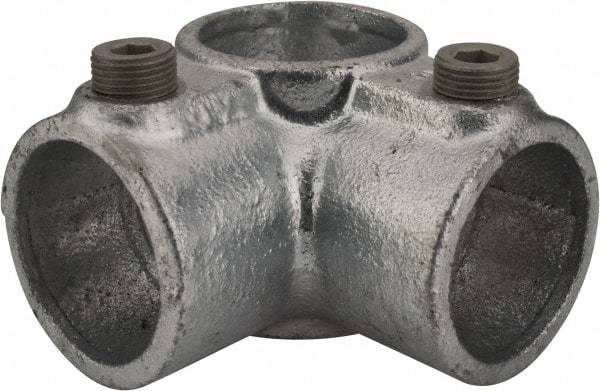 Kee - 1-1/4" Pipe, Side Outlet Tee, Malleable Iron Tee Pipe Rail Fitting - Galvanized Finish - Americas Industrial Supply
