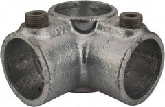Kee - 1-1/4" Pipe, Side Outlet Tee, Malleable Iron Tee Pipe Rail Fitting - Galvanized Finish - Americas Industrial Supply