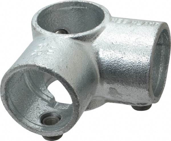 Kee - 1-1/2" Pipe, Side Outlet Tee, Malleable Iron Tee Pipe Rail Fitting - Galvanized Finish - Americas Industrial Supply