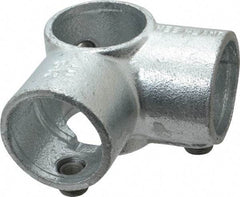 Kee - 1-1/2" Pipe, Side Outlet Tee, Malleable Iron Tee Pipe Rail Fitting - Galvanized Finish - Americas Industrial Supply