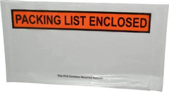 Nifty Products - 1,000 Piece, 10" Long x 5-1/2" Wide, Envelope - Packing List Enclosed, Clear - Americas Industrial Supply