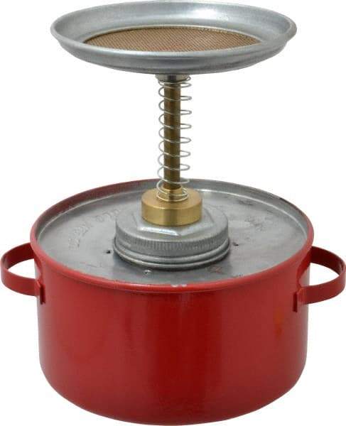 Eagle - 1 Quart Capacity, 8 Inch High x 6-1/4 Inch Diameter, Galvanized Steel Plunger Can - 5-1/4 Inch Dasher Diameter, Red, Approval Listing/Regulation FM - Americas Industrial Supply