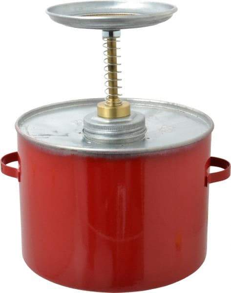 Eagle - 4 Quart Capacity, 10-3/4 Inch High x 8 Inch Diameter, Galvanized Steel Plunger Can - 5-1/4 Inch Dasher Diameter, Red, Approval Listing/Regulation FM - Americas Industrial Supply