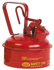 Eagle - 2 Qt Galvanized Steel Type I Safety Can - 8-3/4" High x 6-3/4" Diam, Red with Yellow - Americas Industrial Supply